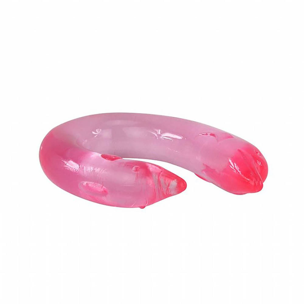 Pênis Duas Pontas em Jelly Formato de Golfinho Rosa | Foto 03