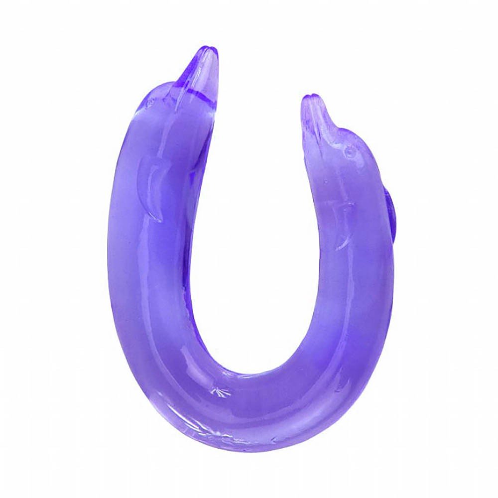 Pênis Duas Pontas em Jelly Formato de Golfinho Roxo | Foto 02
