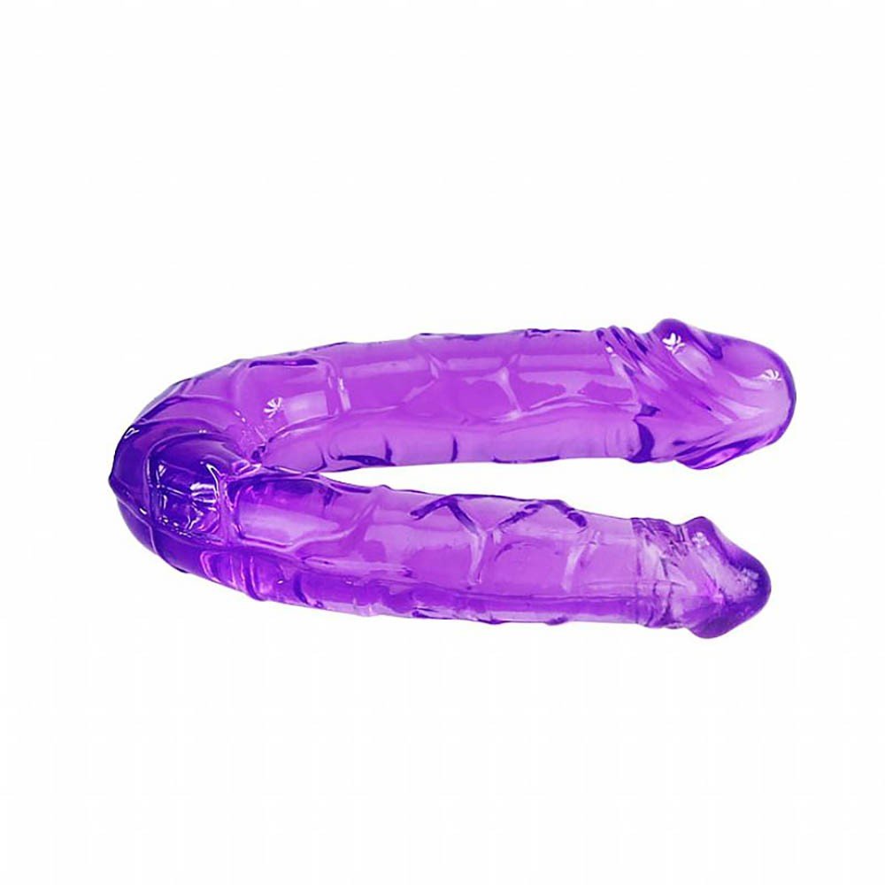 Pênis Duas Pontas em Jelly com Textura e Glandes Roxo | Foto 02