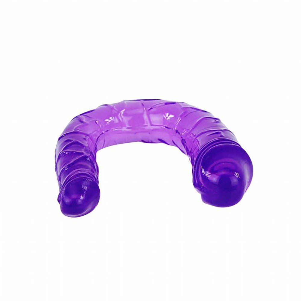 Pênis Duas Pontas em Jelly com Textura e Glandes Roxo | Foto 03