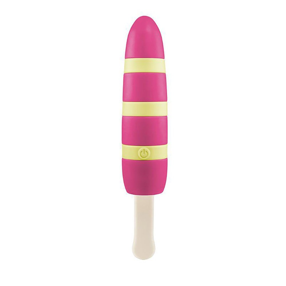 Vibrador Discreto em Silicone Formato de Sorvete Recarreg�vel 10 Modos de Vibra��o Pink em destaque