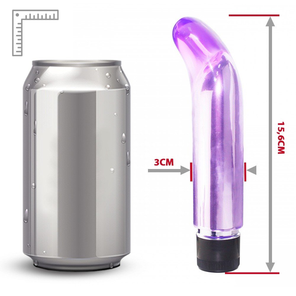 Vibrador Personal com Capa em Jelly Multivelocidade Lil�s - Capa em jelly lil�s transparente com formato curvado