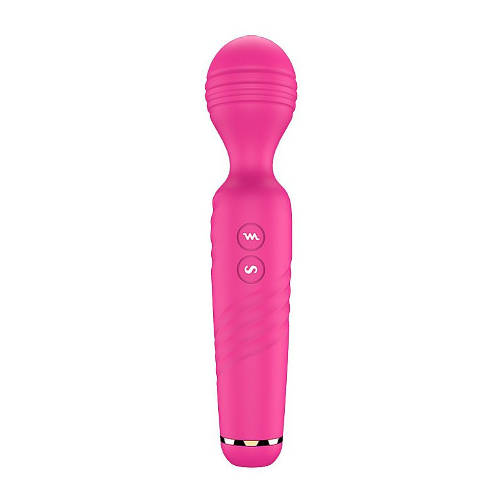 Massageador Er�tico em Silicone Recarreg�vel Pink em vista frontal