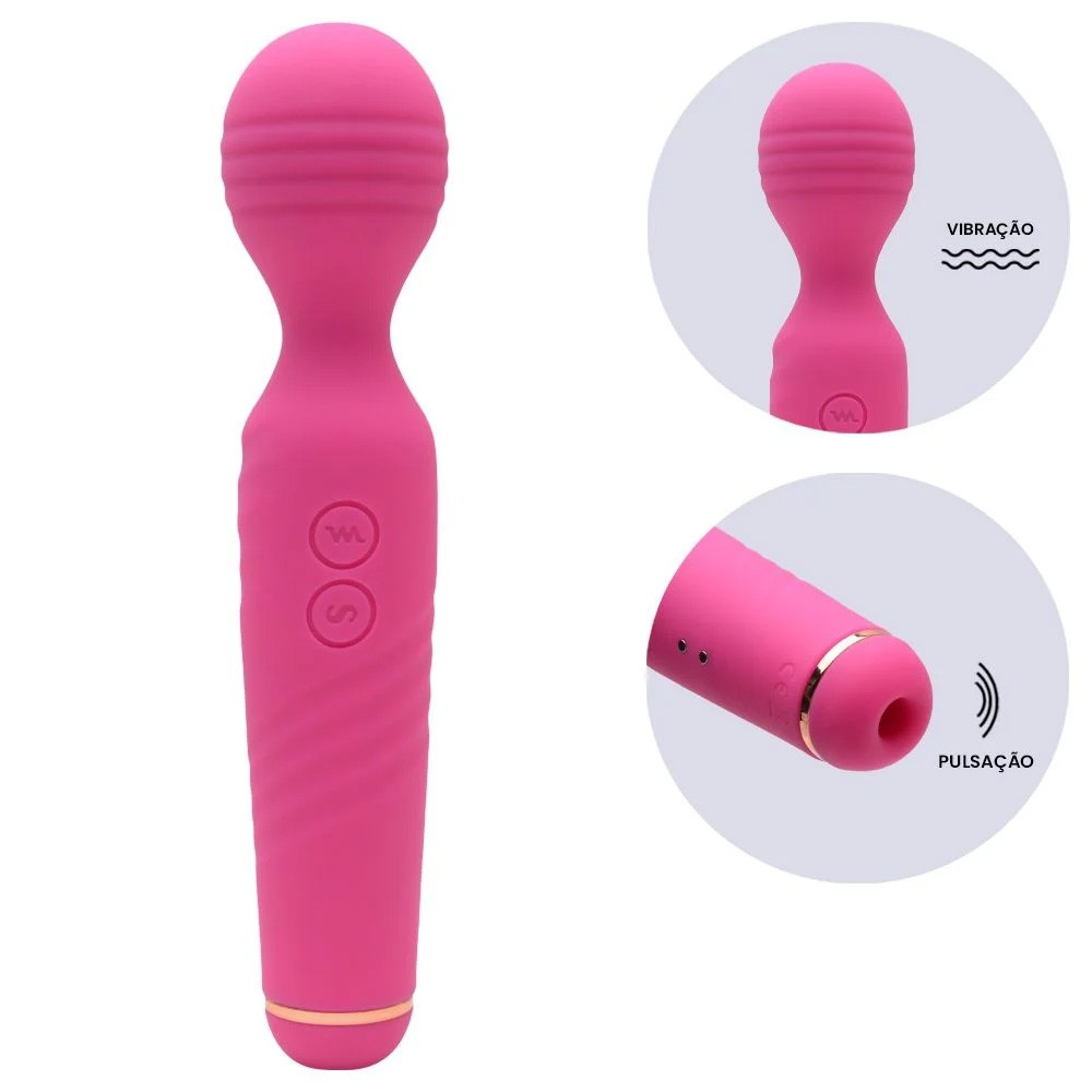 Detalhe da base recarreg�vel do Massageador Er�tico em Silicone Pink