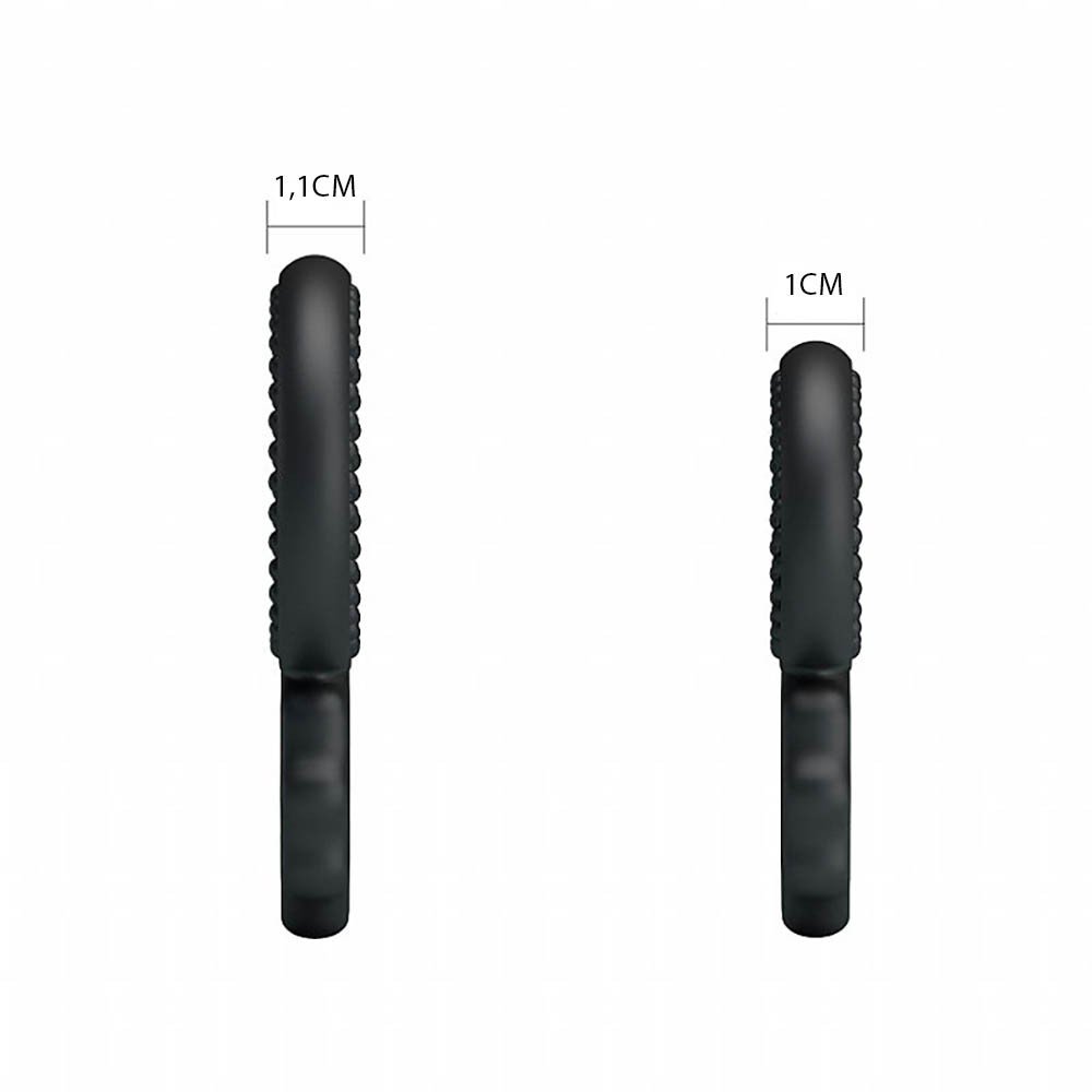 Anel Peniano Duplo em Silicone Kit com 2 Unidades Preto | Foto 05