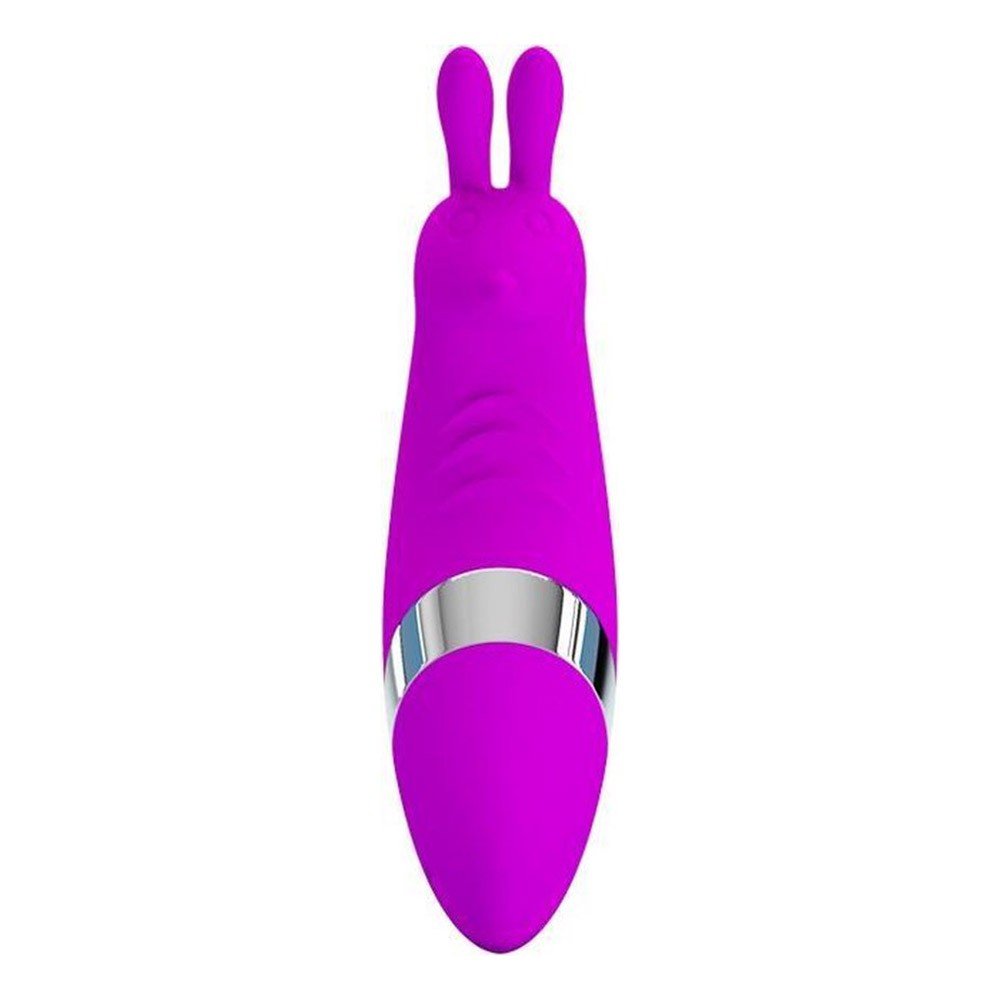 Vibrador Bunny Pink em silicone, formato de coelho, vista frontal