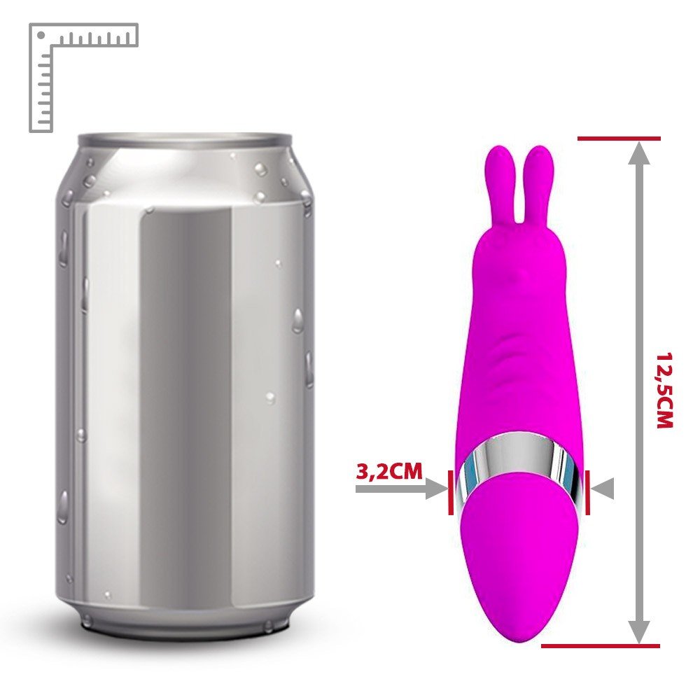 Vibrador Bunny Pink, close das orelhinhas de coelho flex�veis para estimula��o