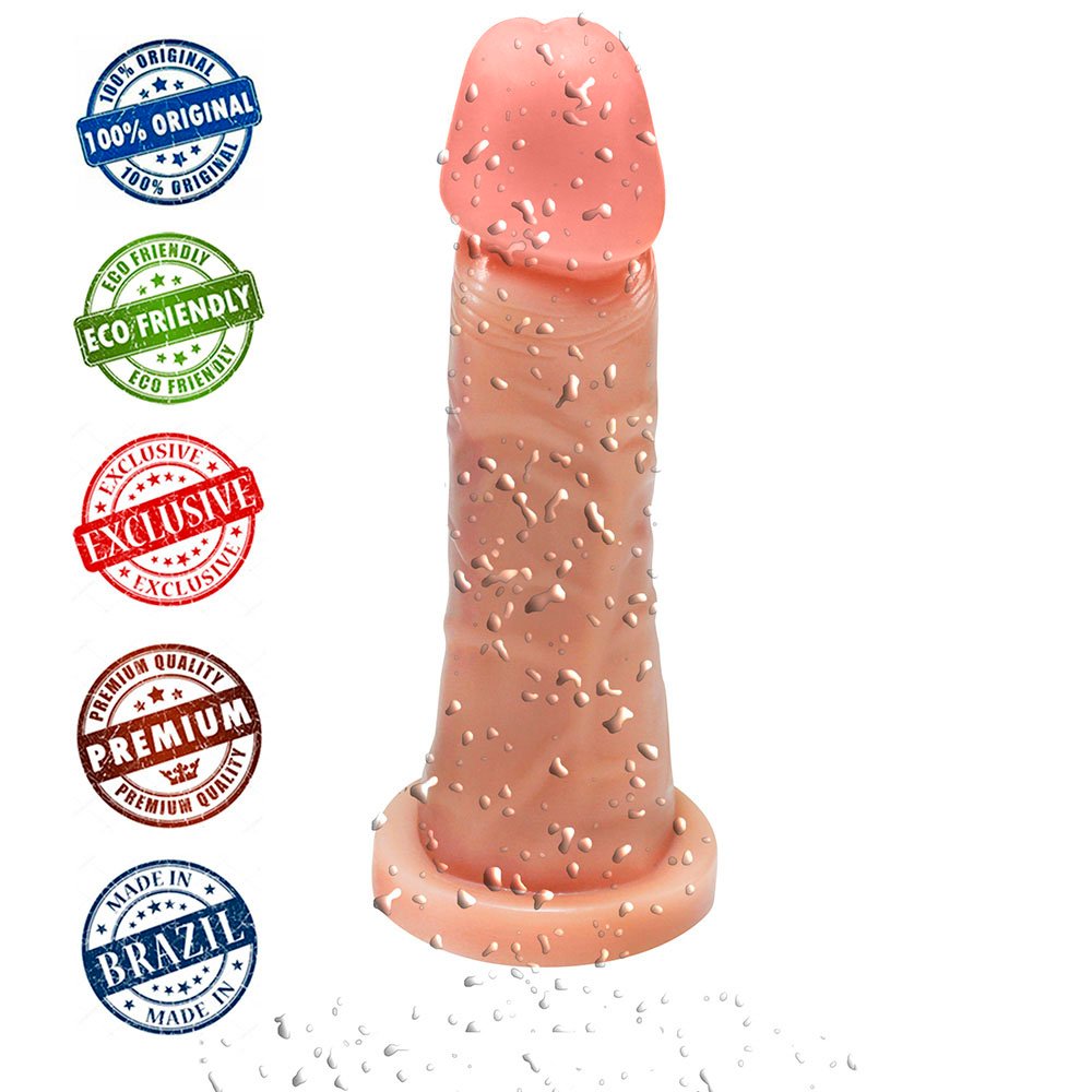 Base do P�nis de Borracha com Base Miercoles 15 x 4,5cm Bege destacando estrutura firme