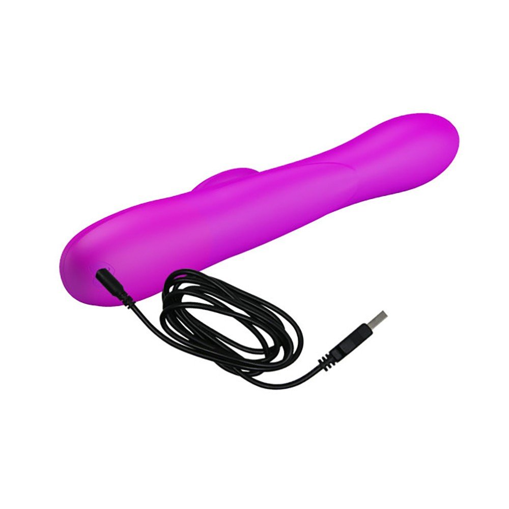 Vibrador Duplo em Silicone Recarreg�vel 7 Vibra��es e Infl�vel na Ponta Douglas Pink, vista da ponta infl�vel.