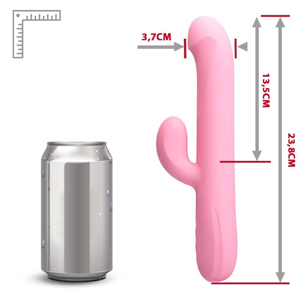 Vibrador Rabbit em Silicone Recarreg�vel Truman Rosa - vis�o da base traseira com entrada de carregamento
