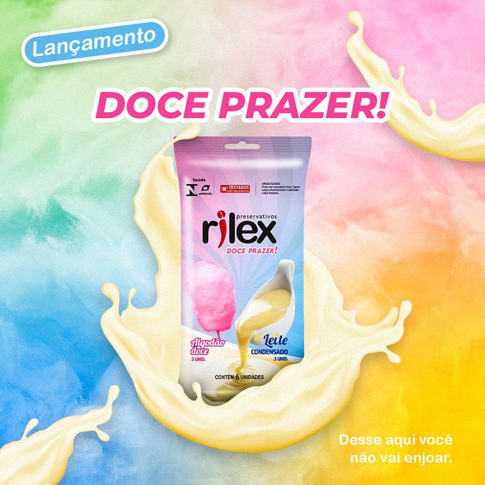 Preservativo Rilex Aroma de Algodão Doce e Leite Condensado com 6 Unidades | Foto 02