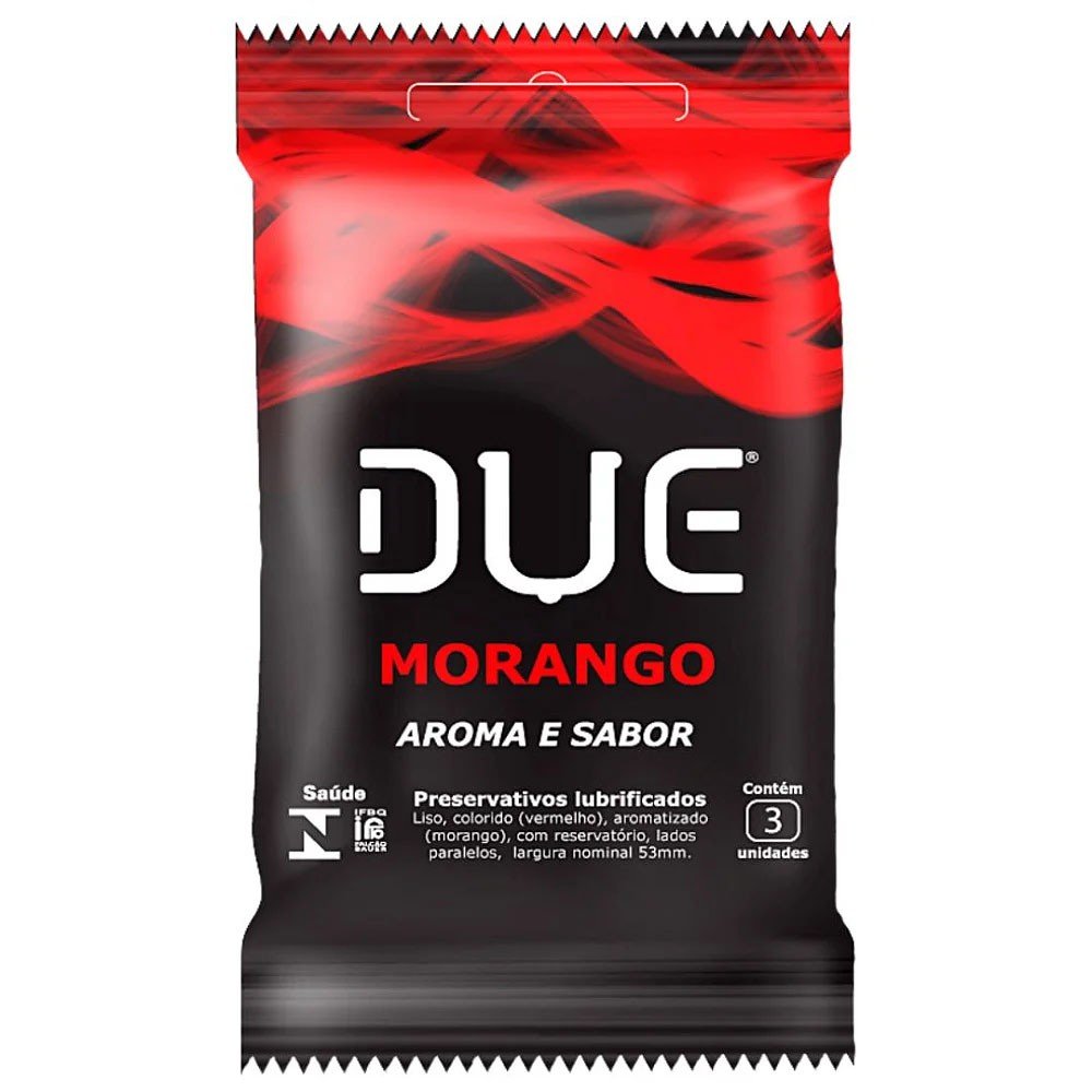 Preservativo Due Aroma e Sabor de Morango com 3 Unidades | Foto 01