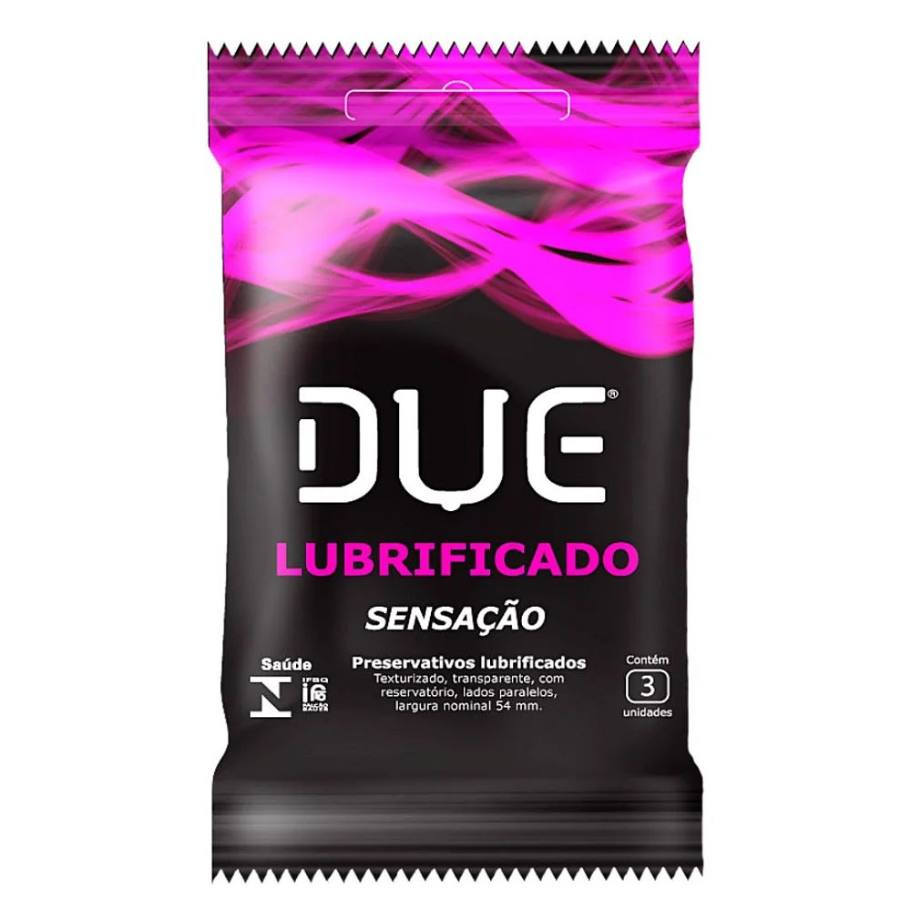Preservativo Due Lubrificado Sensação com 3 Unidades | Foto 01