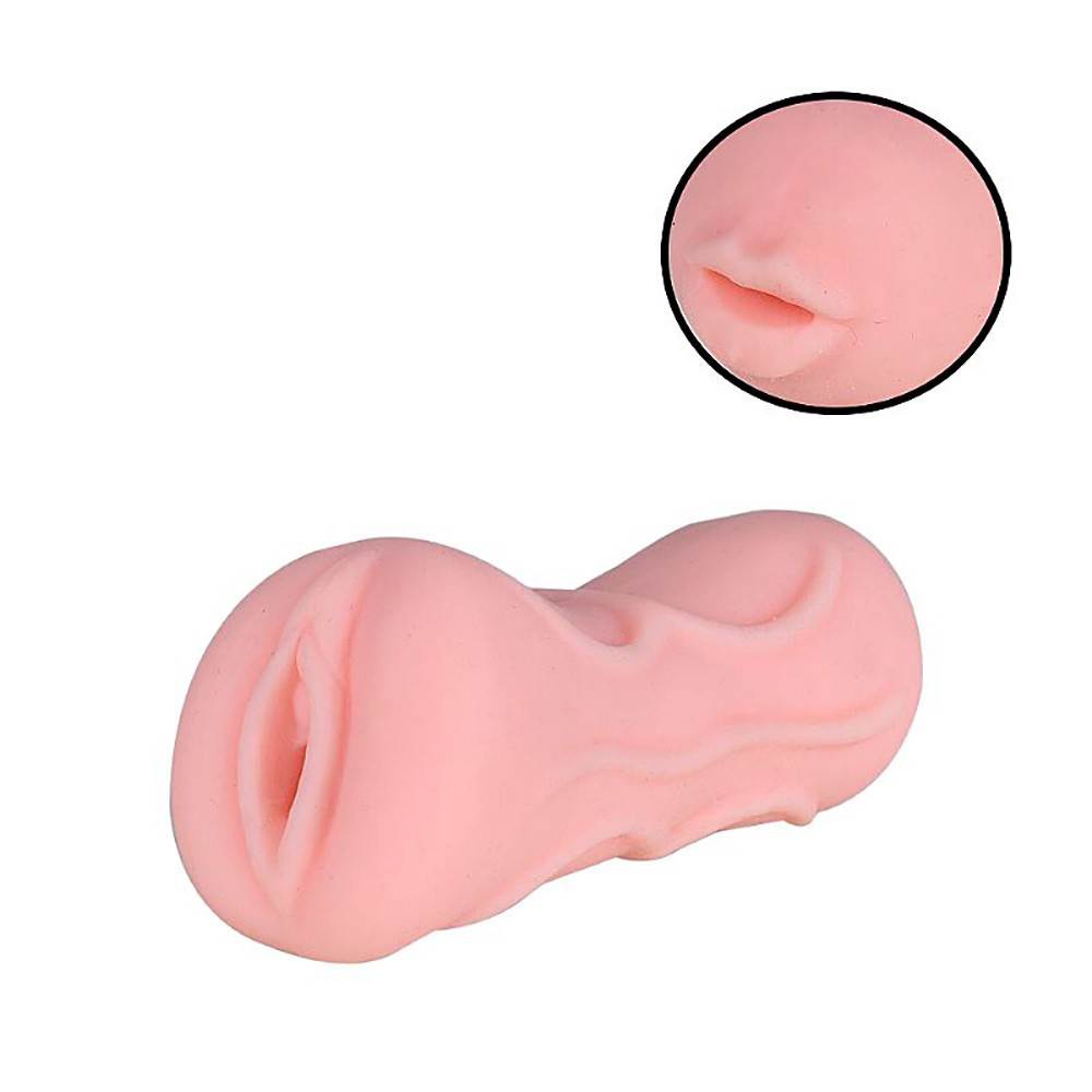 Masturbador Boca e Vagina em Cyberskin com Textura Interna Bege | Foto 01