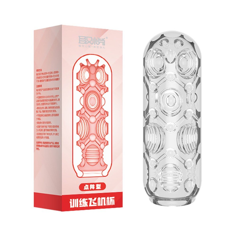 Masturbador Masculino em Silicone com Textura Circular Transparente | Foto 01