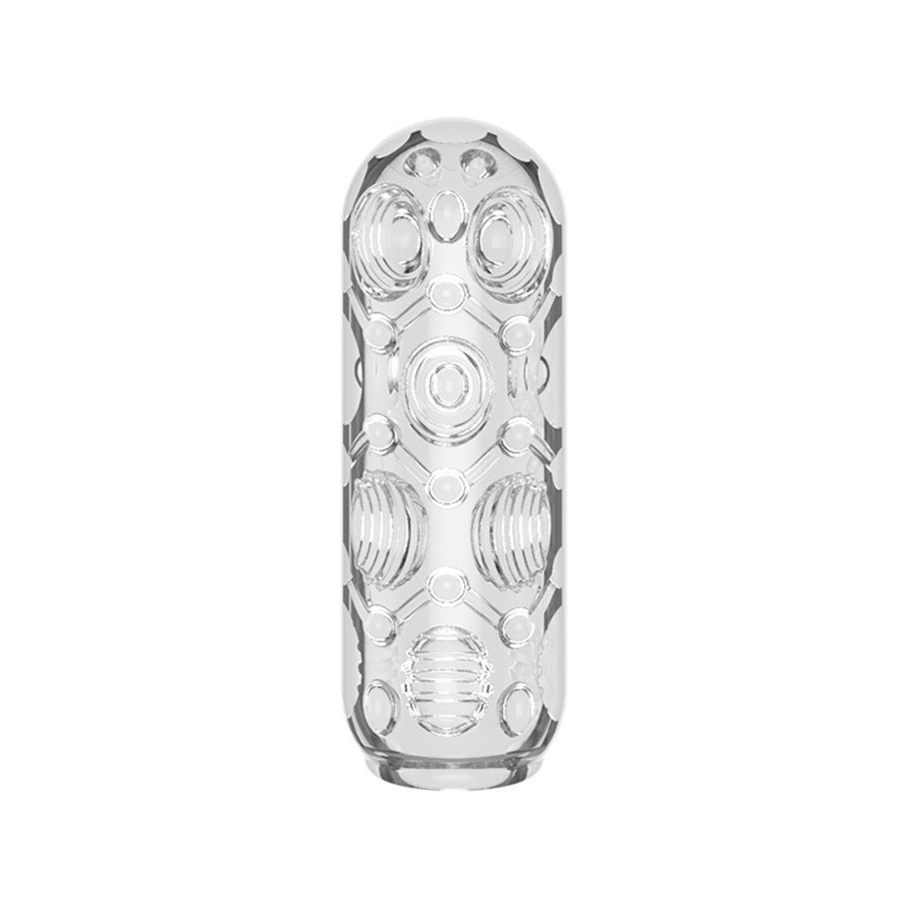Masturbador Masculino em Silicone com Textura Circular Transparente | Foto 02