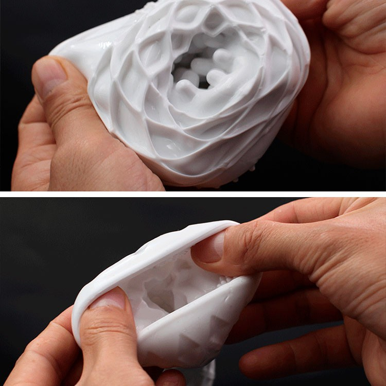 Masturbador Masculino em Silicone com Texturas Interna Dynamic HZ Branco | Foto 05