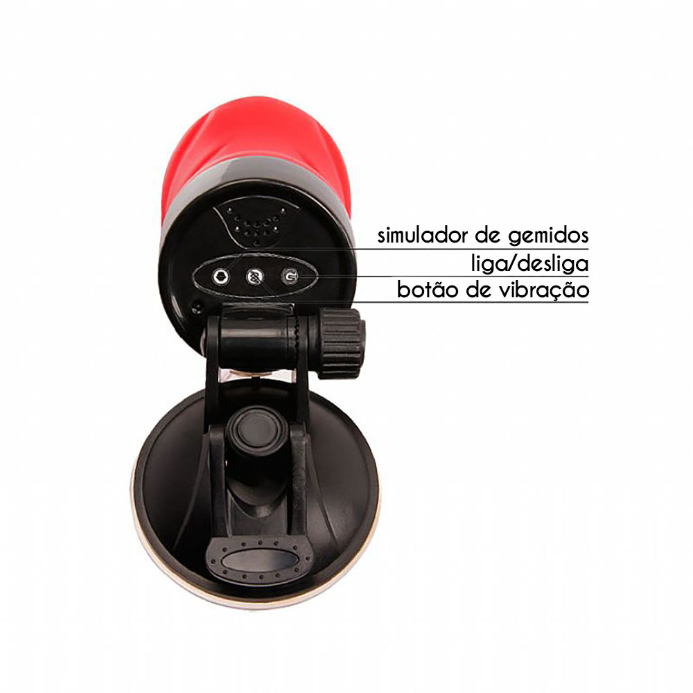 Masturbador Vagina em Cyberskin e 12 Vibra��es com Ventosa e Voz Crazy Bull Bege | Foto 05