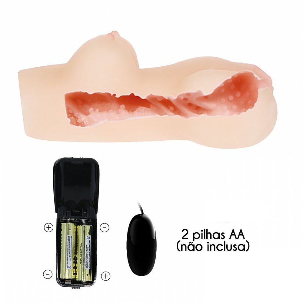 Masturbador Masculino em Formato de Corpo com Vagina e Seios Passion Lady Bege | Foto 04