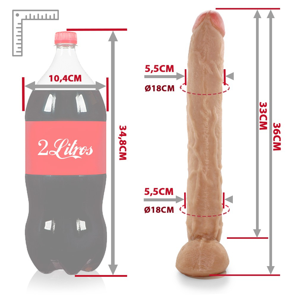 P�nis Gigante e Grosso Flex�vel com Escroto e Ventosa Neg�o da Picona na cor bege, mostrando em diagrama as possibilidades de uso, fixado em cadeira, piso liso e parede lisa
