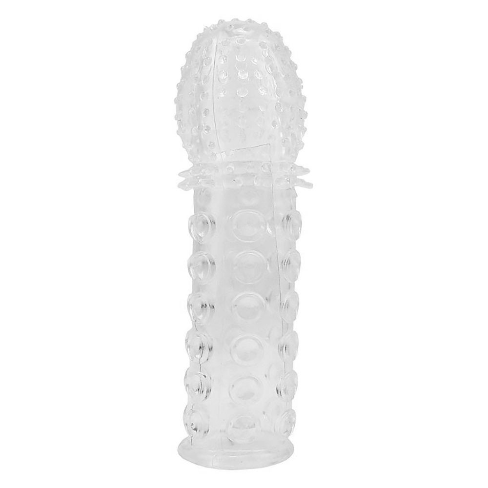 Capa Peniana sem Vibrador em Jelly Texturizada transparente vista lateral