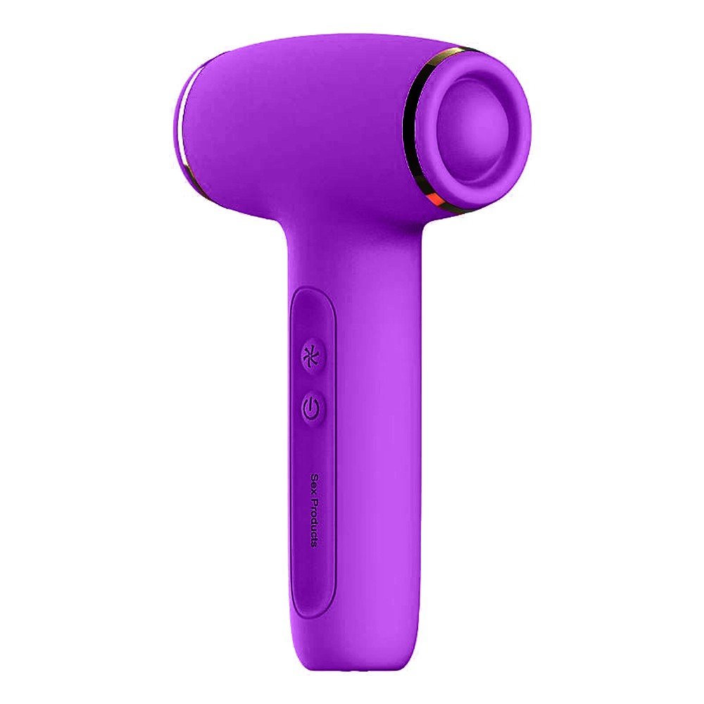 Vibrador para Clit�ris Dirce Roxo, vista lateral oposta mostrando o segundo orif�cio de estimula��o e o design geral