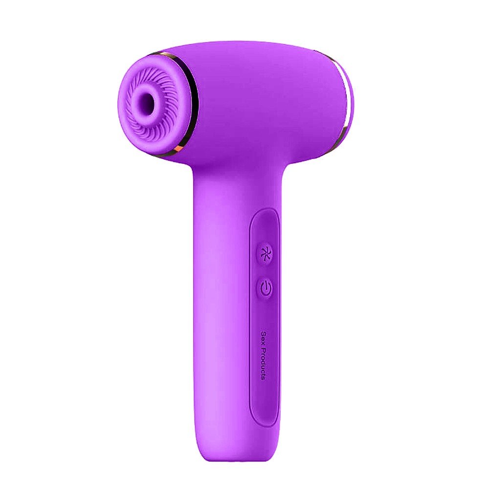 Vibrador para Clit�ris Dirce Roxo, vista frontal da entrada de estimula��o com silicone texturizado