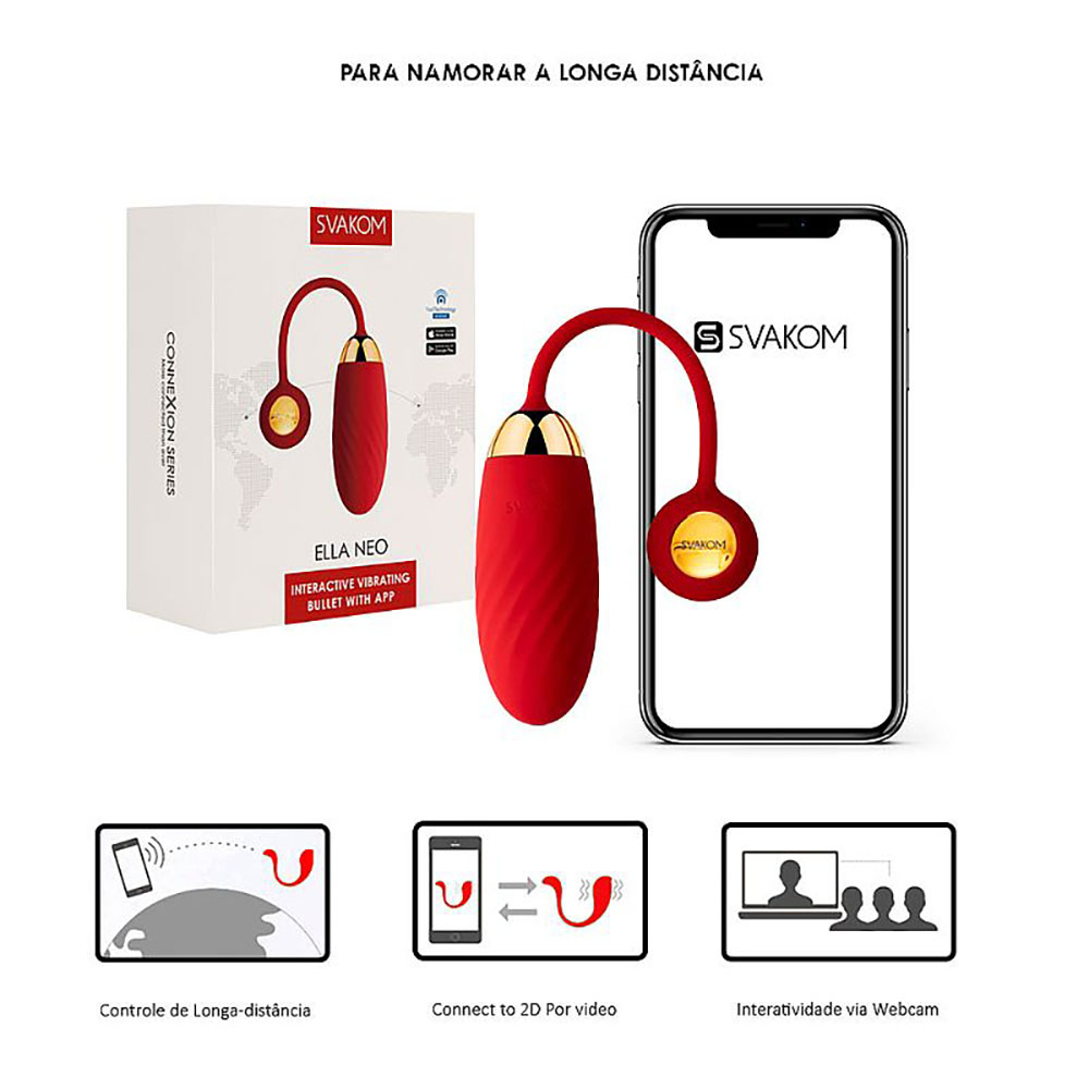 Vibrador Bullet Recarregável em Silicone com 11 Vibrações e Controle via APP Ella Neo Vermelho | Foto 03 Vibrador Bullet Recarregável em Silicone com 11 Vibrações e Controle via APP Ella Neo Vermelho | Foto 03