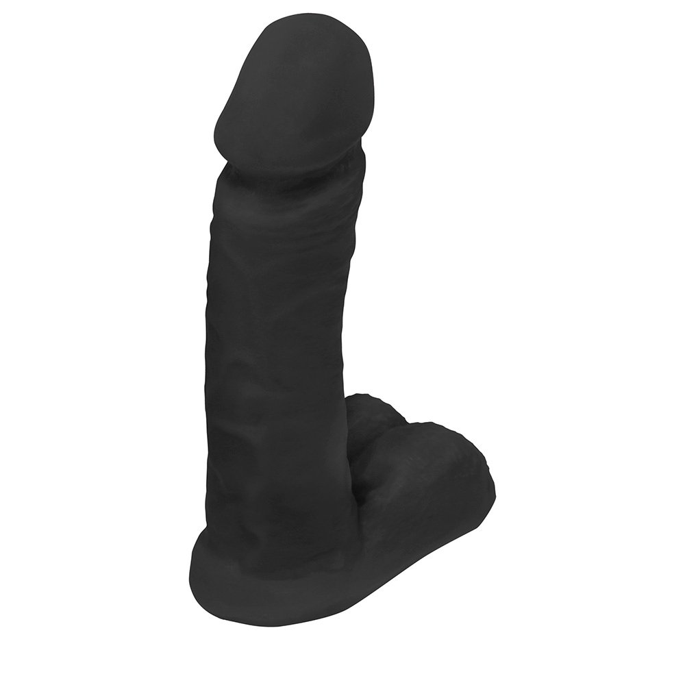 P�nis de Borracha com Escroto Ares Preto - Vista lateral direita