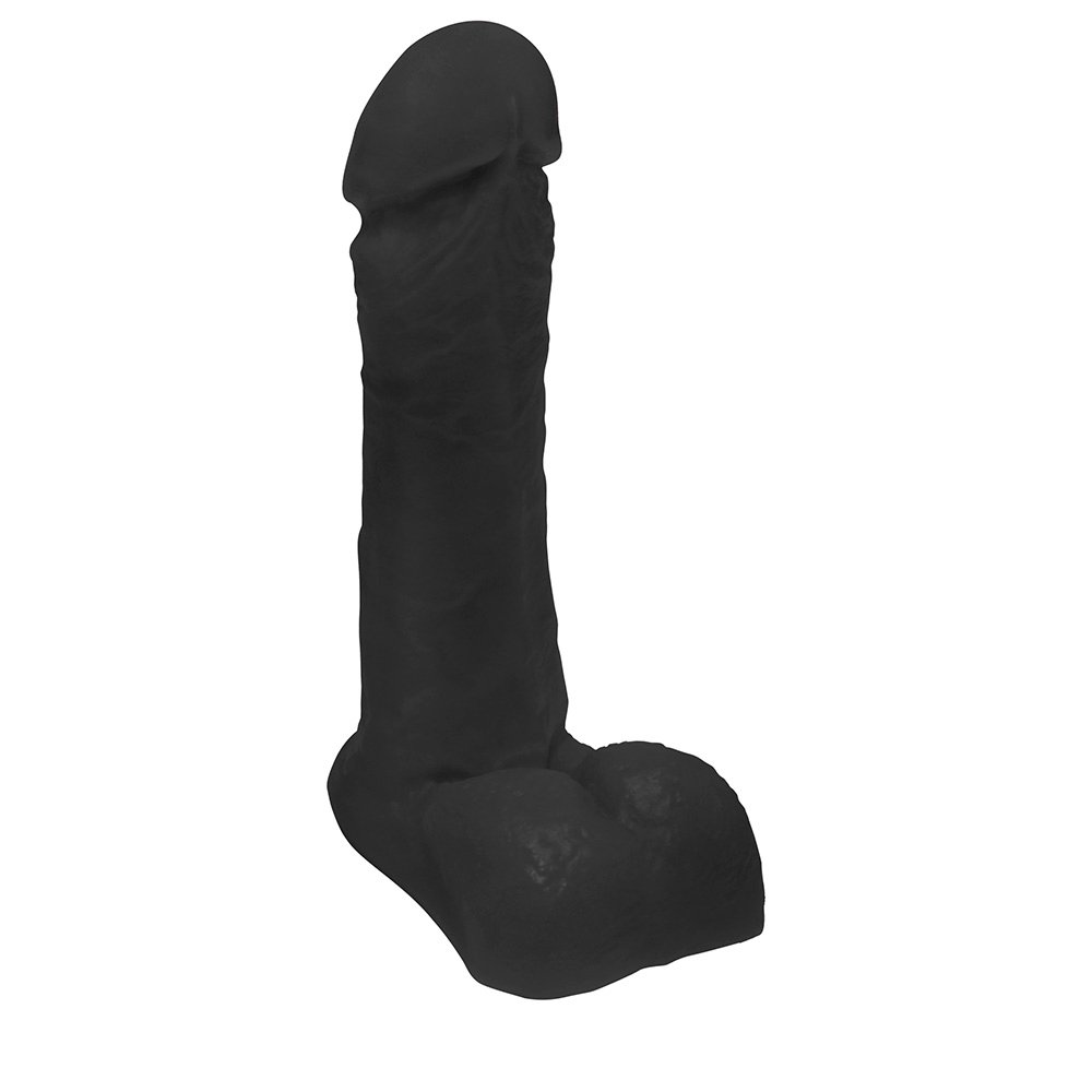 P�nis de Borracha com Escroto Ares Preto - Vista lateral esquerda