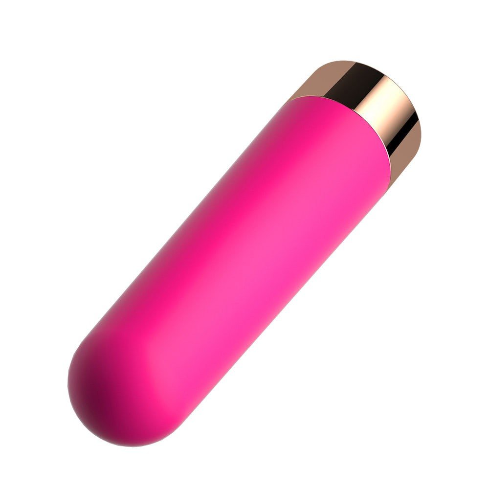 Vibrador Bullet Recarreg�vel Mily Pink em vista lateral levemente angulada