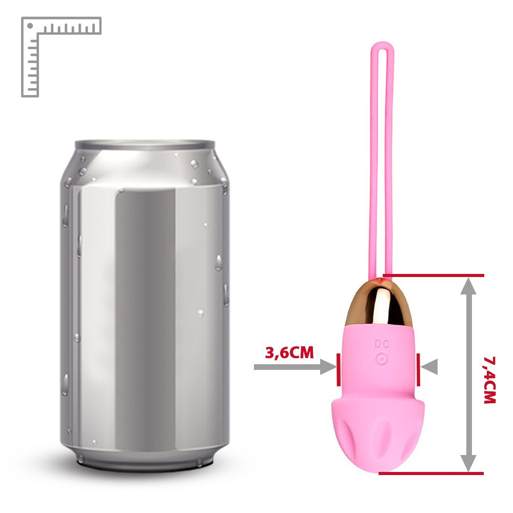 Vibrador Bullet Recarreg�vel em Silicone Formato Cogumelo Rosa, vista do detalhe da al�a de silicone.