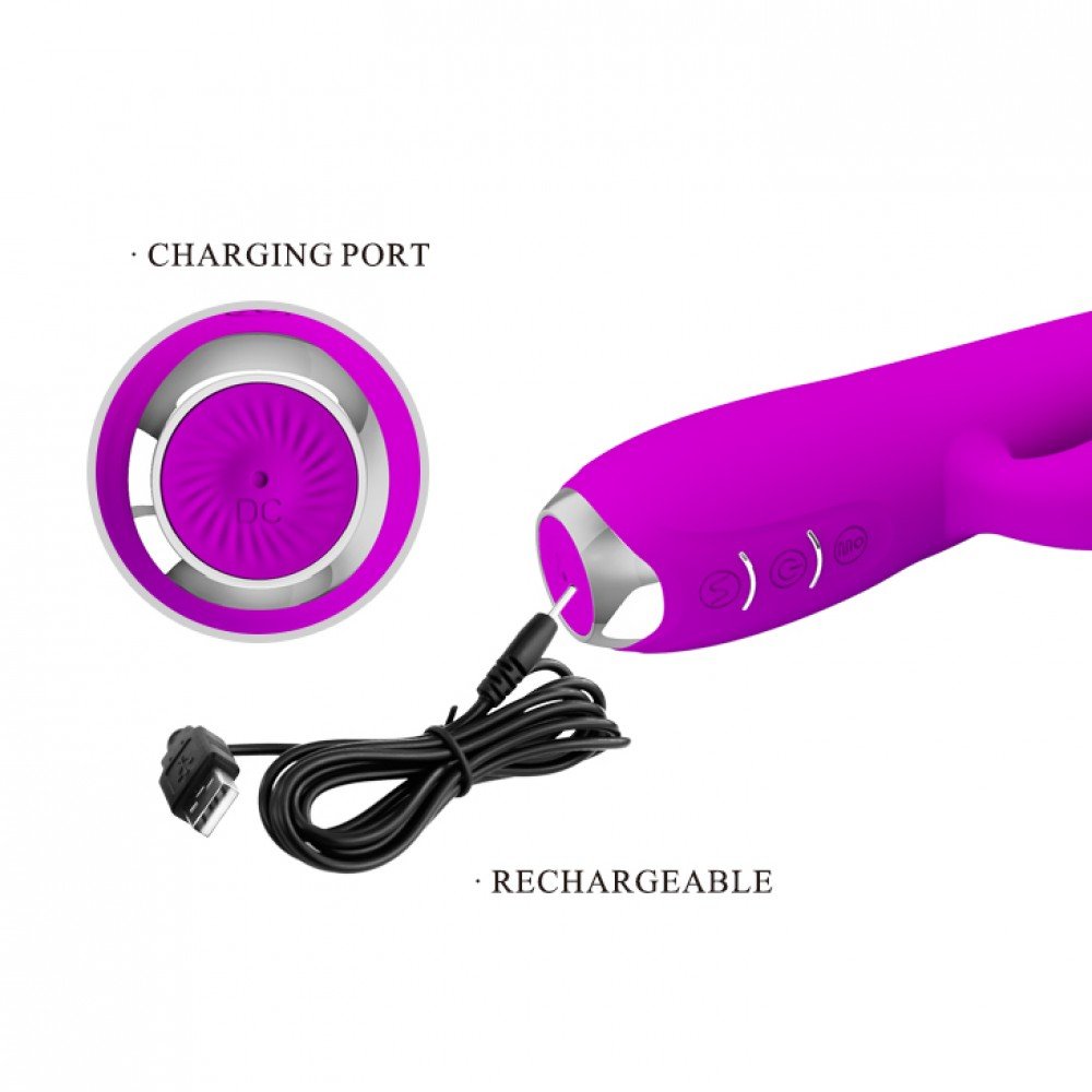 Vibrador Duplo com Sugador 12 Vibrações em Silicone Regina Lilás | Foto 03