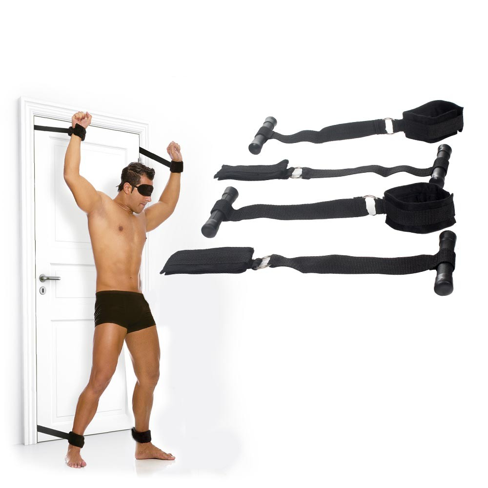 Kit Bondage 4 Amarras para Prender na Porta Preto | Foto 01