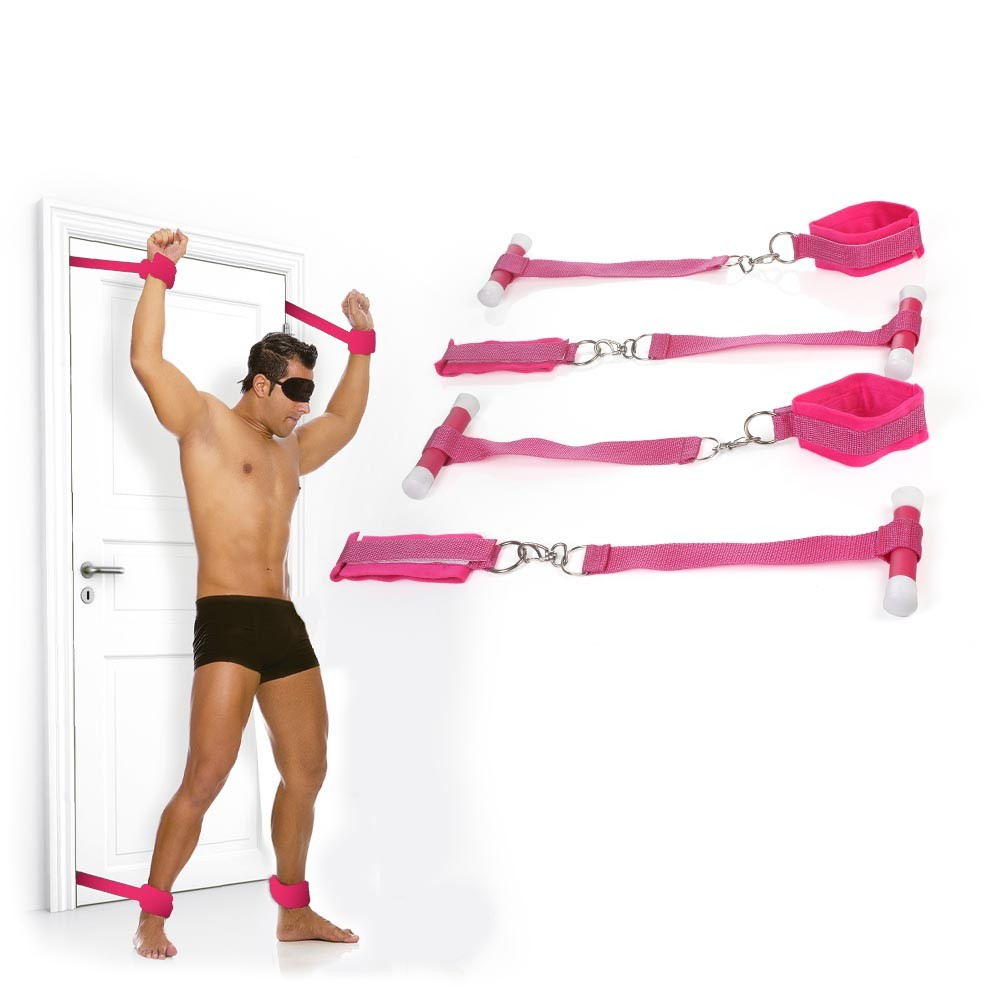 Kit Bondage 4 Amarras para Prender na Porta Pink | Foto 01