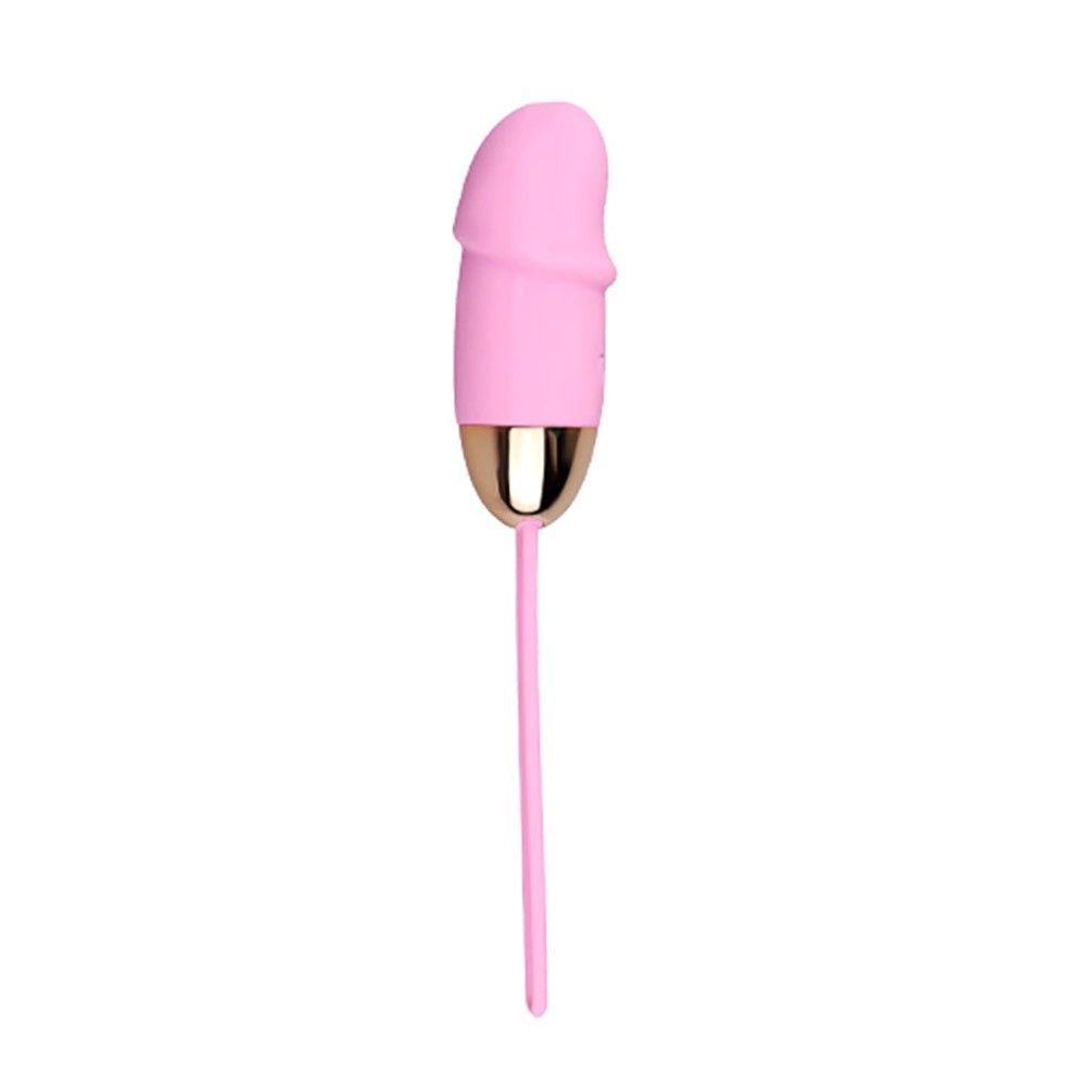 Vibrador Bullet Recarreg�vel em Silicone com 10 Vibra��es Formato P�nis Rosa em vista frontal