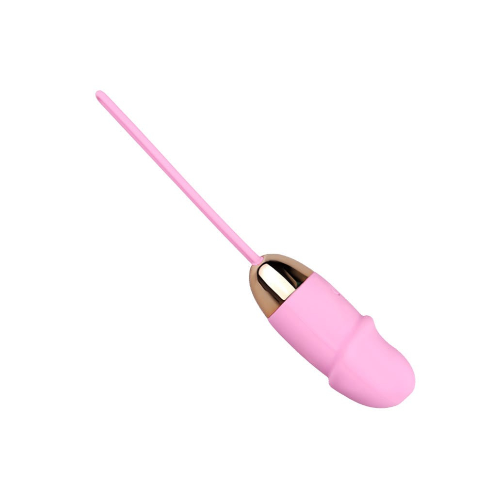 Vibrador Bullet Recarreg�vel em Silicone com 10 Vibra��es Formato P�nis Rosa em vista traseira
