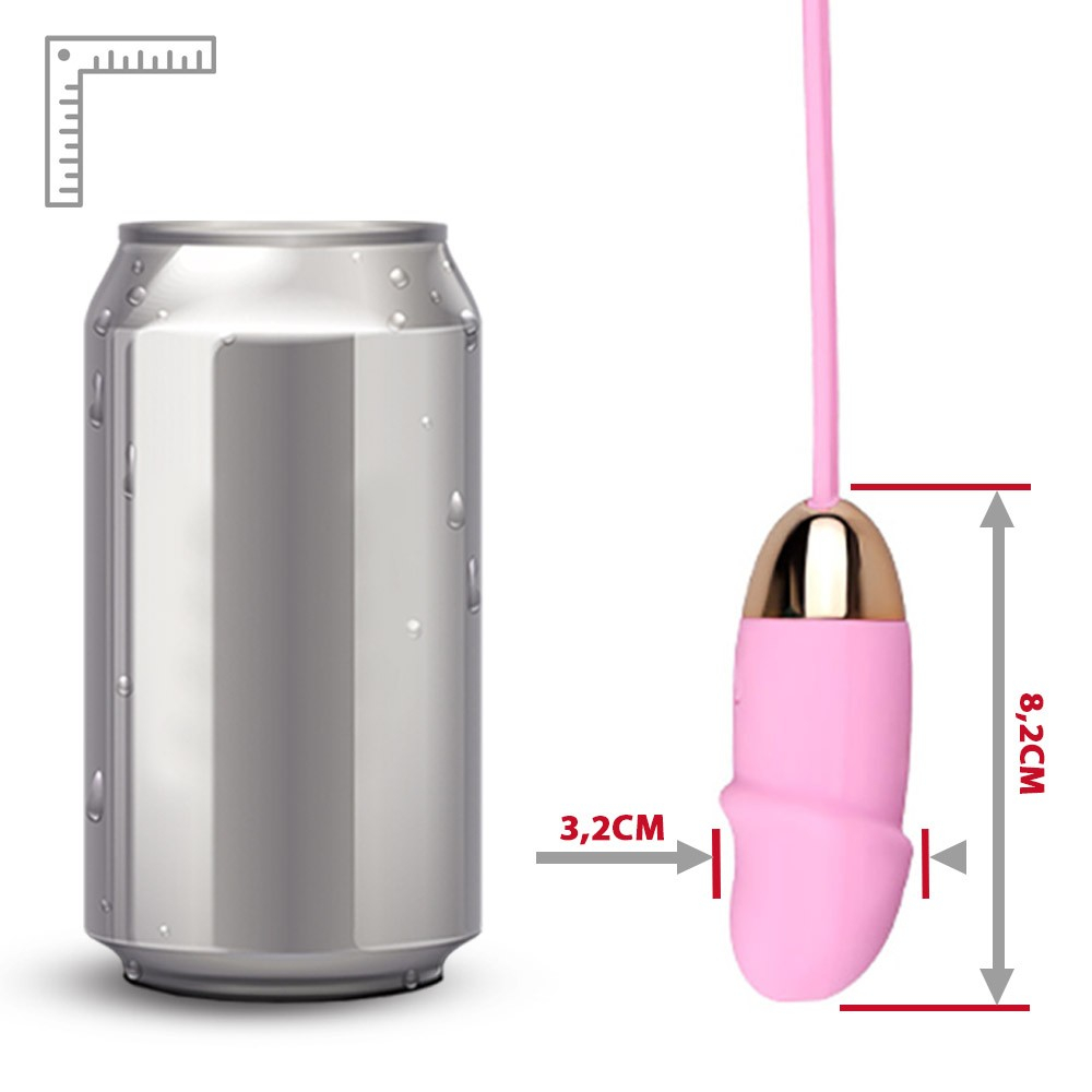 Detalhe do topo do Vibrador Bullet Recarreg�vel em Silicone com 10 Vibra��es Formato P�nis Rosa