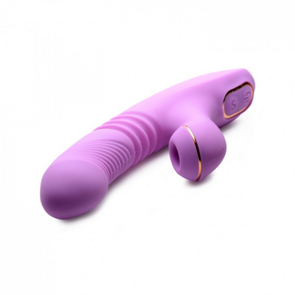 Sugador de Clit�ris com 7 Vibra��es e Ponto G Esquenta Recarreg�vel Roxo | Foto 02