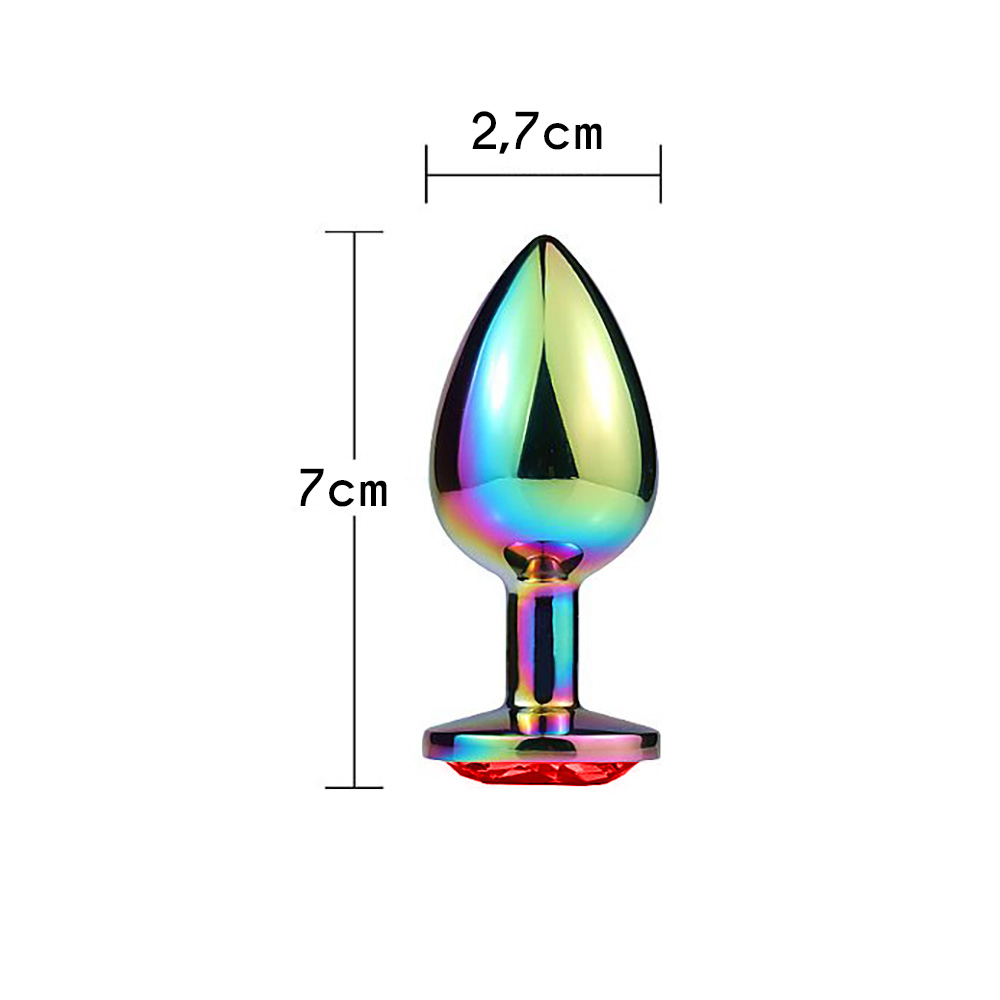close na ponta anat�mica do Plug Anal de A�o Furta-Cor para inser��o gradual segura e confort�vel