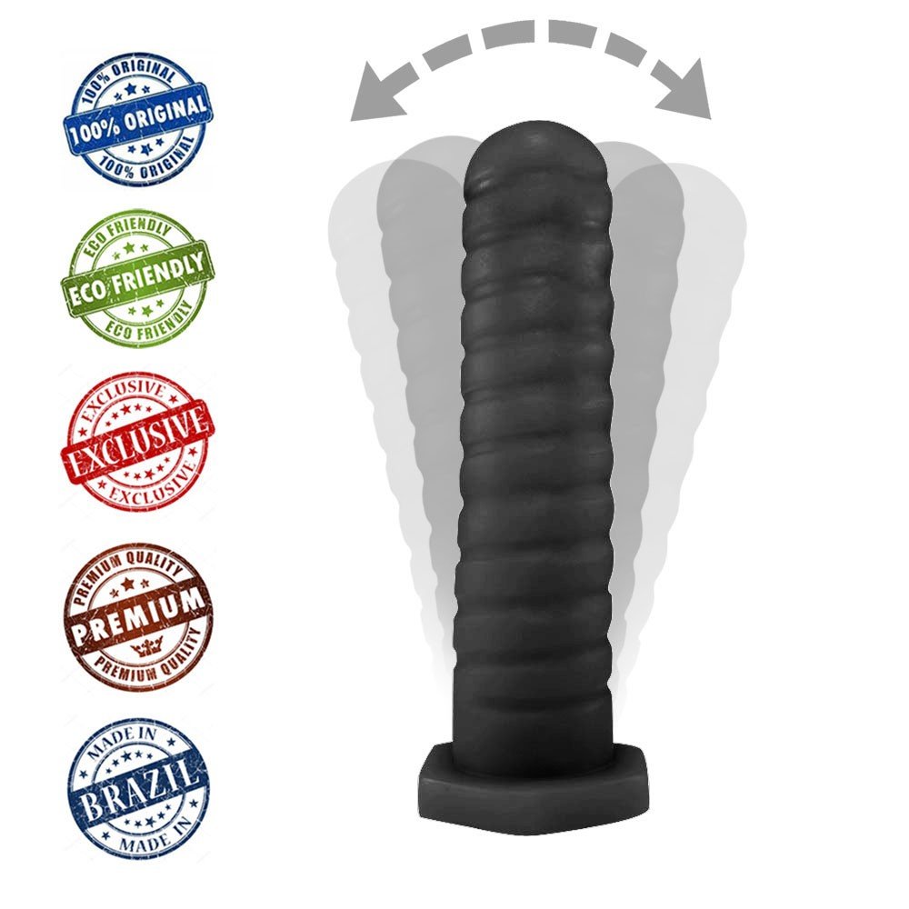 Plug Anal Parafuso em PVC Fl�xivel At�xico 14,5 x 3,5cm Preto | Foto 03