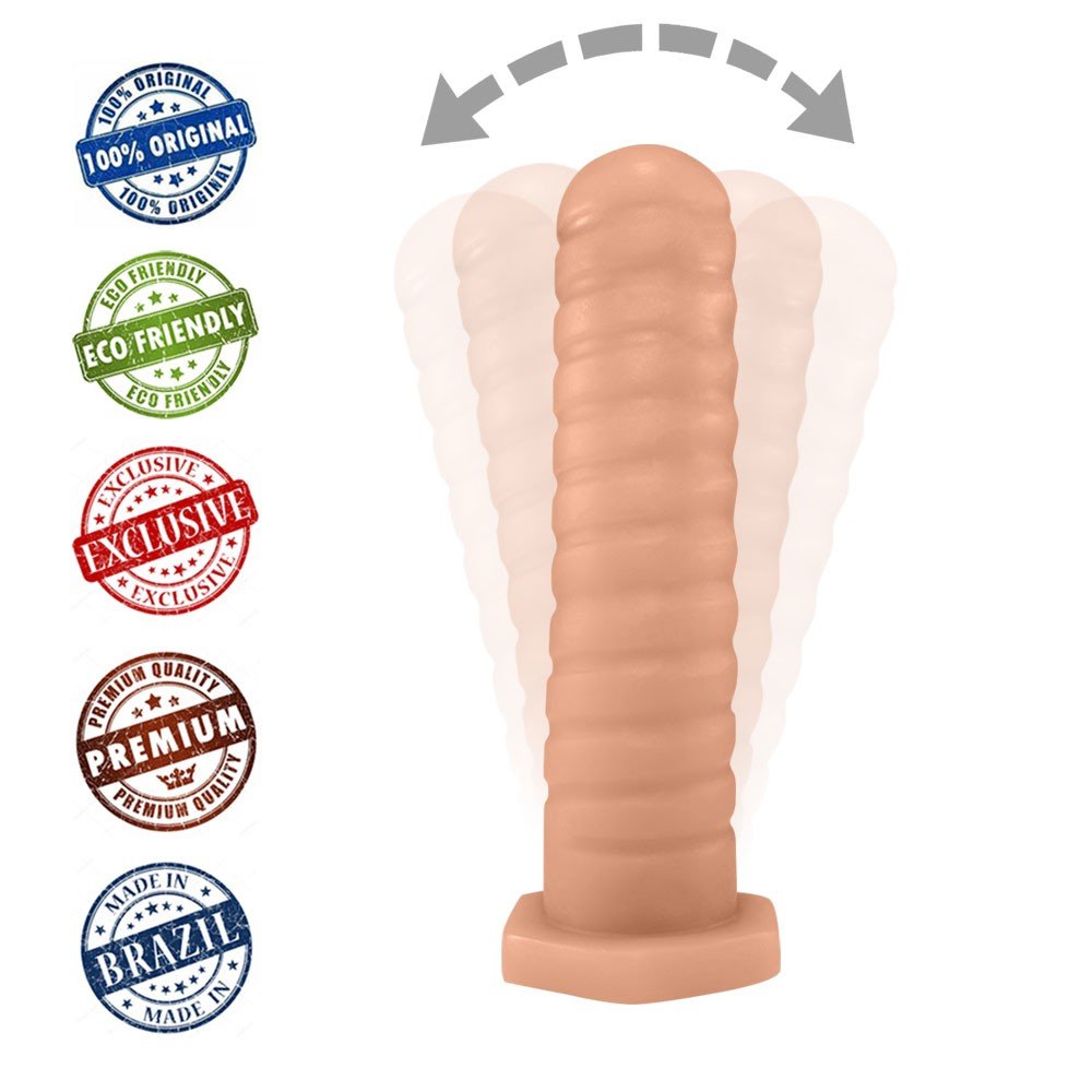 Plug Anal Parafuso em PVC Fl�xivel At�xico 14,5 x 3,5cm Bege | Foto 03