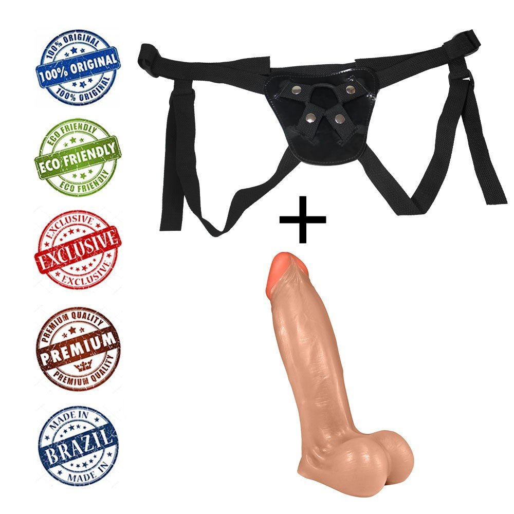 Cinta Peniana Ajust�vel com P�nis Real�stico Lover 18 x 4,5cm Bege | Foto 05