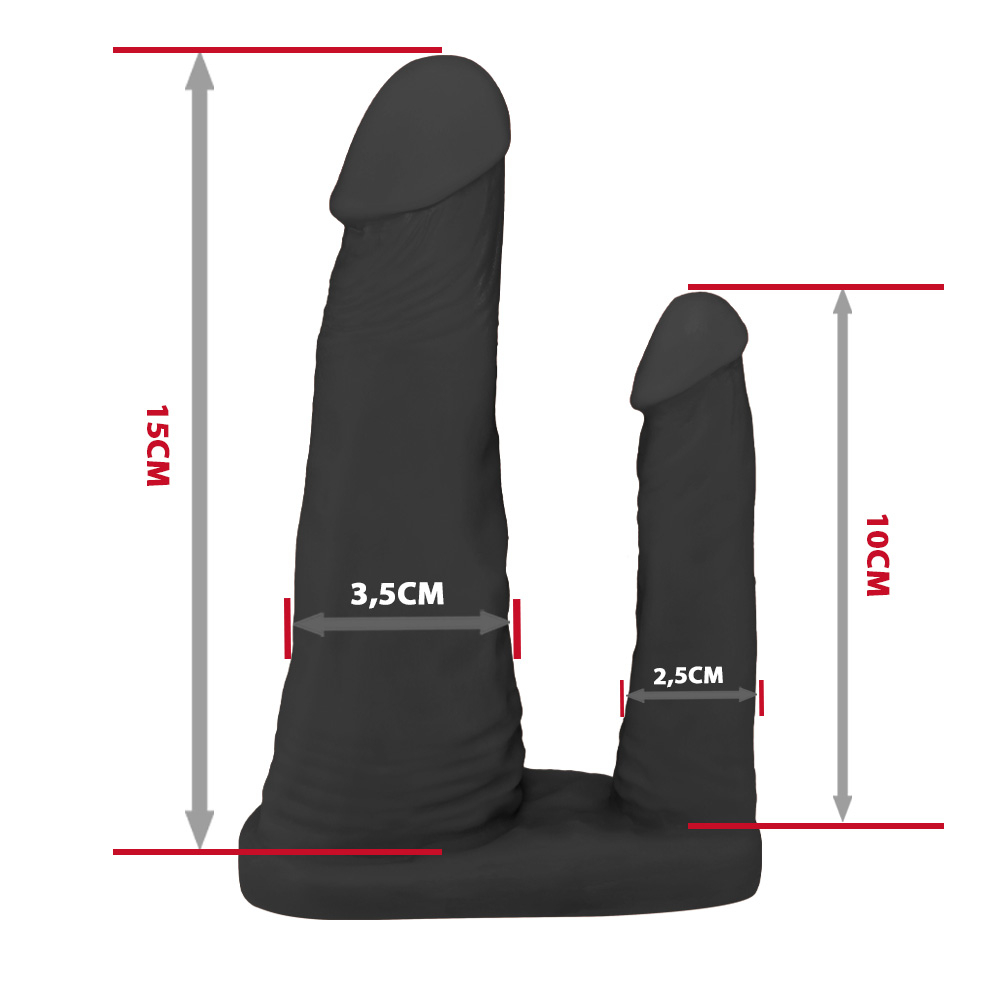 p�nis real�stico vibrador em composi��o completa destacando tamanho, propor��o e design do acess�rio �ntimo