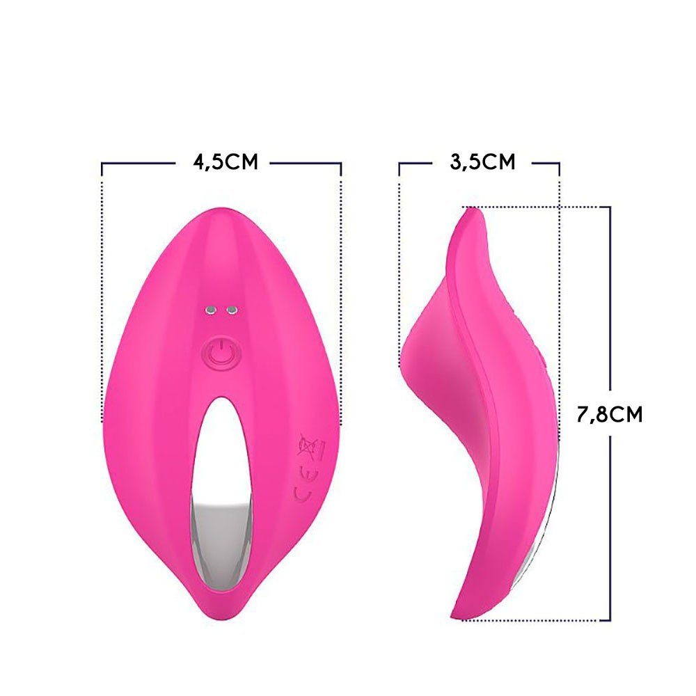 Vibrador para Clit�ris em Silicone Recarreg�vel 9 Vibra��es Controle por App Pink | Vista lateral do vibrador rosa, exibindo seu perfil fino e formato anat�mico, ideal para estimula��o precisa do clit�ris.