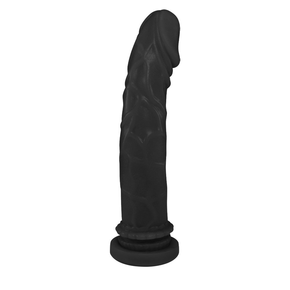 P�nis com Base para Cinta Garantido 18 x 3,5cm Preto, vista posterior com foco na base para cinta