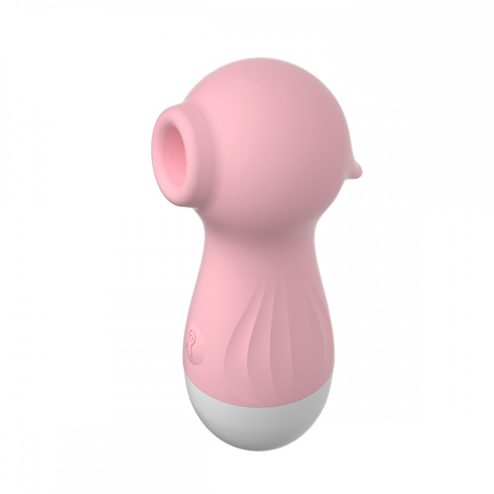Vibrador para Clit�ris em Silicone Recarreg�vel rosa - Vista Lateral com Bot�es