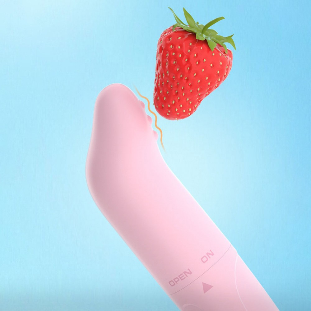 Vibrador Ponto G em Pl�stico Formato de Golfinho Rosa - Ponta texturizada detalhe