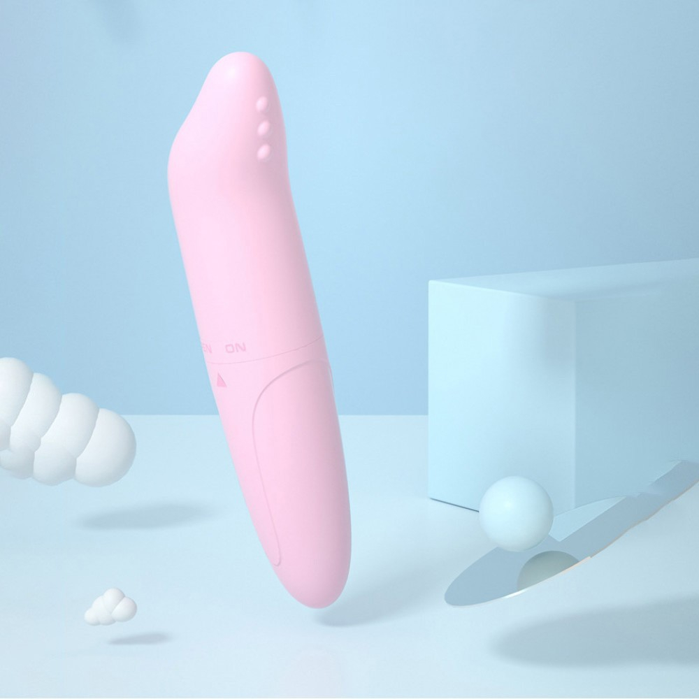 Vibrador Ponto G em Pl�stico Formato de Golfinho Rosa - Detalhe do bot�o de ligar/desligar
