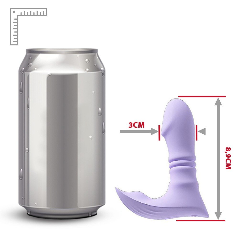 Vibrador Feminino Recarreg�vel em Silicone com 10 Velocidades de Vai e Vem e Controle sem Fio Lil�s - Vista da textura